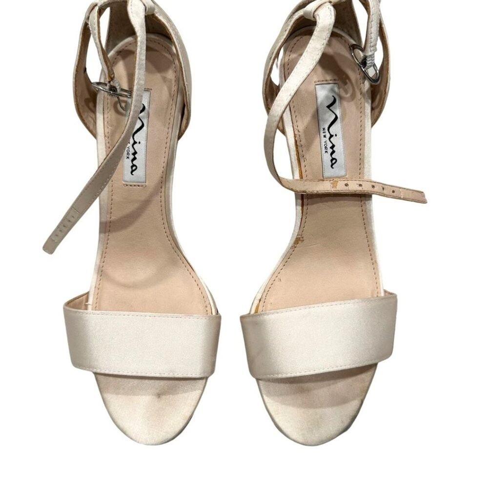 Nina New York Satin High Heel Sandals Beige 6